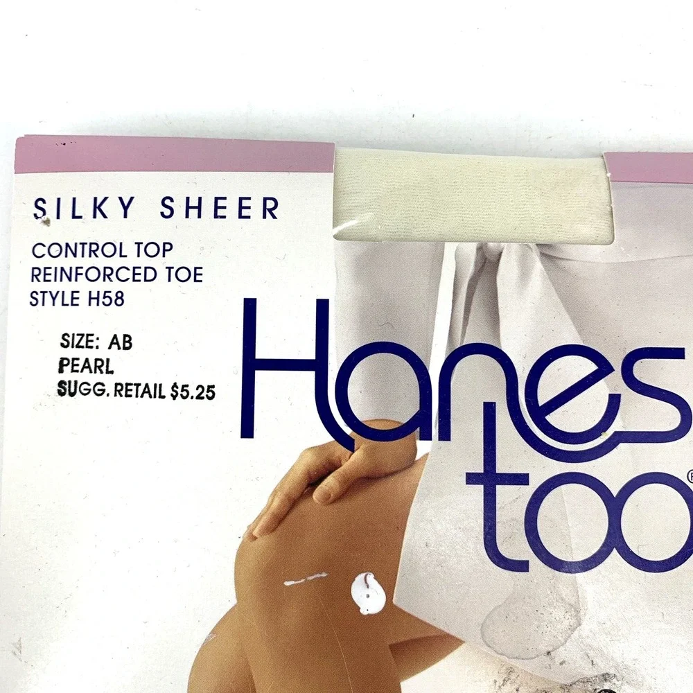 Hanes Too Control Top Silky Sheer Pantyhose Sz AB Style Pearl‎ H58 New